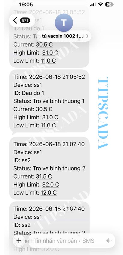 tin nhắn sms cảnh báo nhiệt độ